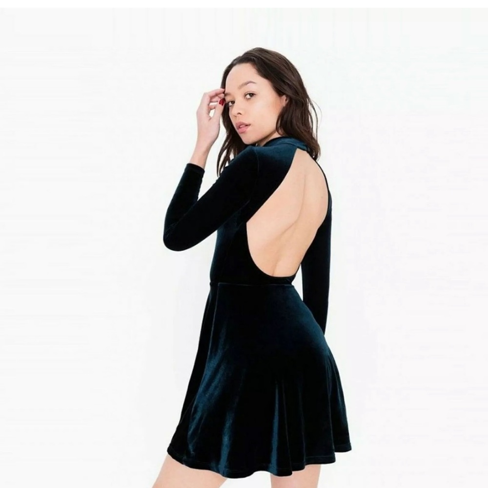 American apparel black velvet dress